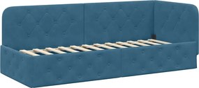 vidaXL Κρεβάτι Γωνίας Μπλε 80 x 200 cm Βελούδο