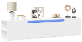 Έπιπλο Τοίχου Τηλεόρασης με LED Λευκό 180x31x39,5 εκ.
