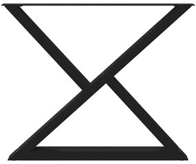 vidaXL Πόδια Τραπεζαρίας 2 τεμ. Μαύρο 90x(72-73,3) εκ. Ατσάλι