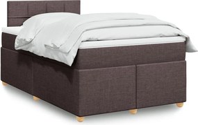 vidaXL Κρεβάτι Boxspring με Στρώμα Σκούρο Καφέ 120x200 εκ. Υφασμάτινο