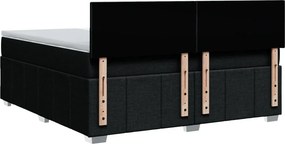 vidaXL Κρεβάτι Boxspring με Στρώμα Μαύρο 180x200 εκ. Υφασμάτινο