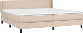 vidaXL Κρεβάτι Boxspring με Στρώμα Καπουτσίνο 200x200εκ.από Συνθ.Δέρμα