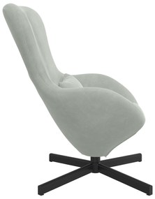 vidaXL Πολυθρόνα Αυγού Light Grey Velvet