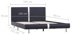 vidaXL Πλαίσιο Κρεβατιού Μαύρο 140 x 200 εκ. από Συνθετικό Δέρμα