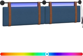 vidaXL Κεφαλάρι κρεβατιού κρεμαστό Μπλε Αντίκα PU
