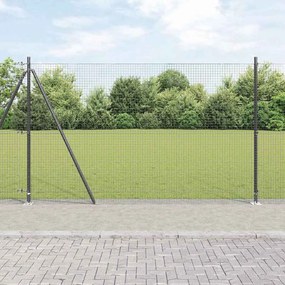 vidaXL 10 x 1,5 m PVC-Επικαλυμμένο Ατσάλι Γκρι Δίχτυ
