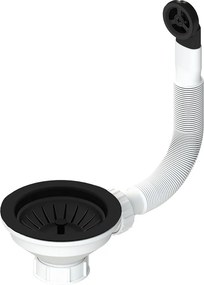 670 - Βαλβιδα Νεροχύτη 3 1/2" με Υπερχείλιση - Black Matt