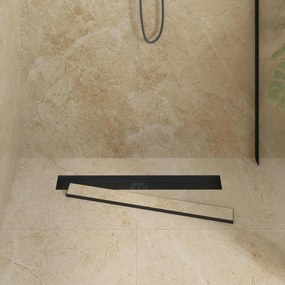 vidaXL Σιφόνι ντους 2-σε-1 με 360° σιφόνι Μαύρο 70 cm