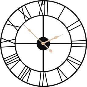 vidaXL Ρολόι Τοίχου Μαύρο Ø50 εκ. Σιδερένιο