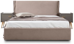 Επενδυμένο Κρεβάτι Paris-Mocca-90 x 200-Χωρίς μηχανισμό ανύψωσης