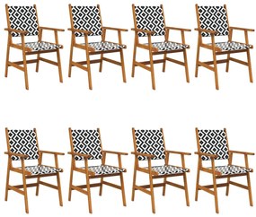vidaXL Καρέκλες Κήπου 8 τεμ. από Μασίφ Ξύλο Ακακίας