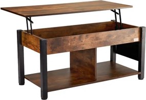 VEVOR Lift Top Coffee Table 41.7" Rectangle Coffee Table for Living Room Brown