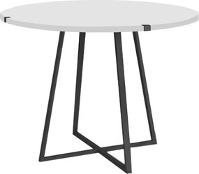 Σετ τραπεζαρία 5τμχ Rubes - Christy Megapap χρώμα λευκό - ανθρακί Ø100x78εκ.