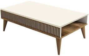Τραπέζι Σαλονιού Milan 845HCT2887 105x60x34,6cm Walnut-Cream