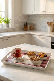 Stewehome Δίσκος σερβιρίσματος με ριγέ σχέδιο από πλαστικό 38x28x3.5 cm