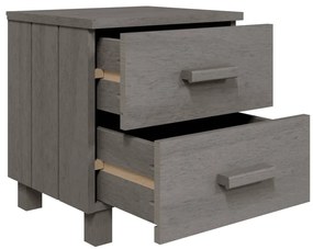 vidaXL Κομοδίνο HAMAR 2 Τεμ. Αν. Γκρι 40x35x44,5εκ. Μασίφ Ξύλο Πεύκου