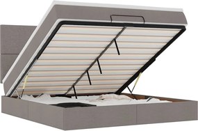 vidaXL Οθωμανικό κρεβάτι με στρώμα Taupe 180x200cm ύφασμα