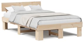vidaXL Σκελετός Κρεβατιού Καφέ 120 x 200 cm Συμπαγές ξύλο πεύκου