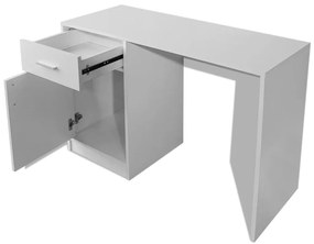 vidaXL Γραφείο με Συρτάρι και Ντουλάπι Λευκό 100 x 40 x 73 εκ.