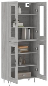 vidaXL Ντουλάπι Γκρι Sonoma 69,5 x 34 x 180 εκ. Επεξεργασμένο Ξύλο