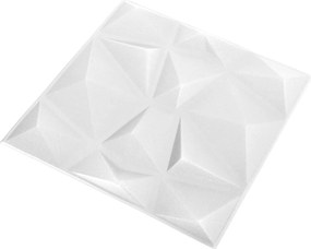 vidaXL Πάνελ τοίχου 48 pcs Διαμάντι Άσπρο 50 x 50 cm Φελιζόλ XPS
