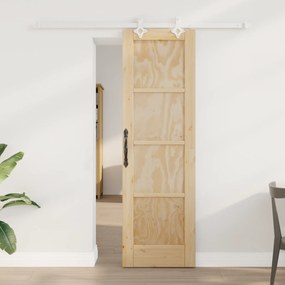 vidaXL Συρόμενη Πόρτα με Υλικά 61x198.5 εκ. Συμπαγές Ξύλο Πεύκου
