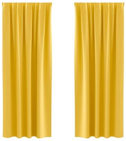 vidaXL Κουρτίνες 2 pcs κίτρινο μουσταρδί 225x140εκ. Πολυεστέρας