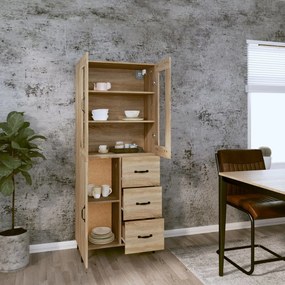 vidaXL Ντουλάπι Sonoma δρυς 69,5 x 34 x 180 εκ. από Επεξεργασμένο Ξύλο