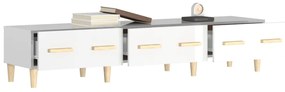 vidaXL Έπιπλο Τηλεόρασης Γυαλ. Λευκό150x34,5x30εκ.Επεξεργασμένο Ξύλο