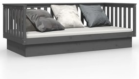 820387 vidaXL Καναπές Κρεβάτι Γκρί 100 x 200εκ. από Μασίφ Ξύλο Πεύκου
