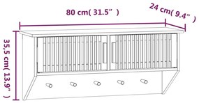 Ντουλάπι Τοίχου με Γάντζους 80x24x35,5 εκ. Επεξ. Ξύλο - Καφέ