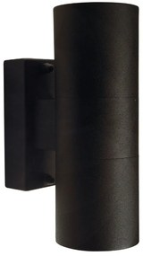 Φωτιστικό Τοίχου Tin Double 21279903 11,5x17cm 2xGU10 35W IP54 Black Nordlux Μέταλλο,Γυαλί