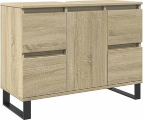 vidaXL Ντουλάπι Μπάνιου Sonoma Δρυς 80 x 33 x 60 εκ. από Επεξεργ. Ξύλο