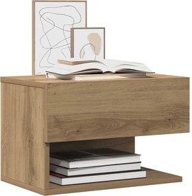 vidaXL Κομοδίνο Επιτοίχιο Καφέ Δρυς