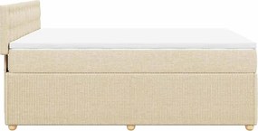 vidaXL Κρεβάτι Boxspring με Στρώμα Κρεμ 140x200 εκ. Υφασμάτινο