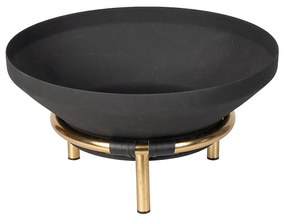 Decorative bowl DOME DECO με χρυσή βάση D3-S21-BLA