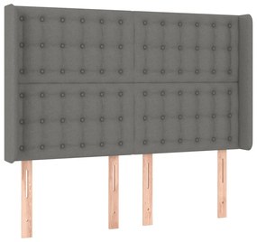 ΚΡΕΒΑΤΙ BOXSPRING ΜΕ ΣΤΡΩΜΑ &amp; LED ΣΚ.ΓΚΡΙ 140X200 ΕΚ ΥΦΑΣΜΑΤΙΝΟ 3138638