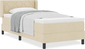 vidaXL Κρεβάτι με ελατήρια με στρώμα Κρεμ 190 x 90 cm Πολυεστέρας