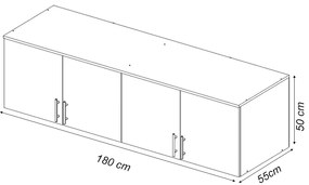 Πατάρι Ντουλάπας Wenge 180 LOFT 180x55x50