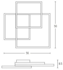 Πλαφονιέρα Φωτιστικό Οροφής 56cm LED 48W IP20 3000K Zambelis-2025-Χρυσό 2025