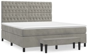 ΚΡΕΒΑΤΙ BOXSPRING ΜΕ ΣΤΡΩΜΑ ΑΝΟΙΧΤΟ ΓΚΡΙ 180X200 ΕΚ. ΒΕΛΟΥΔΙΝΟ 3138037