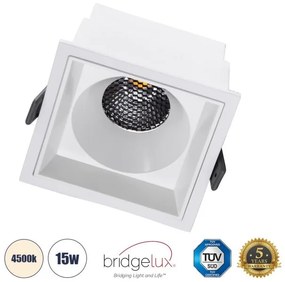Χωνευτό Σποτ Downlight LED TrimLess 15W Λευκό-Φυσικό 4500K PLUTO-B 60278 Globostar-60278-Λευκό 60278
