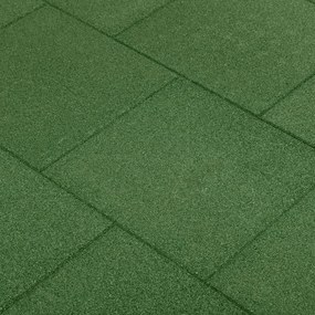 Πλάκες Δαπέδου Ασφαλείας 18 τεμ. Πράσινες 50x50x3 εκ. Καουτσούκ - Πράσινο