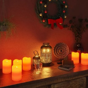 Κεριά LED Χωρίς Φλόγα 24 τεμ Θερμό Λευκό Φως &amp; Τηλεχειριστήριο - Ροζ