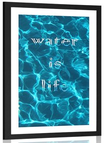 Αφίσα με παρπαστού και αφιέρωση- Το νερό είναι ζωή - 30x45 white