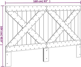 vidaXL Κεφαλάρι 160 x 104 εκ. από Μασίφ Ξύλο Πεύκου