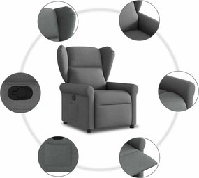 vidaXL Πολυθρόνα Ανακλινόμενη Σκούρο Γκρι Υφασμάτινη
