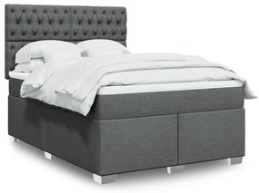 ΚΡΕΒΑΤΙ BOXSPRING ΜΕ ΣΤΡΩΜΑ ΣΚΟΥΡΟ ΓΚΡΙ 140X190 ΕΚ. ΥΦΑΣΜΑΤΙΝΟ 3292791