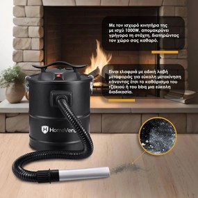 HomeVero Ash Vacuum Cleaner 1000W HV-AVC1000B