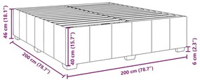 Σκελετός Κρεβατιού Χωρίς Στρώμα Taupe 200x200 εκ.Υφασμάτινο - Μπεζ-Γκρι